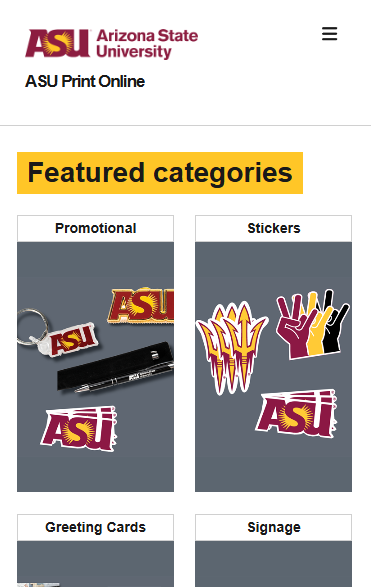 ASU mobile site preview