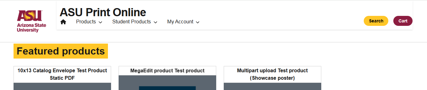 ASU Print Online wide desktop viewport with stable navigation layout