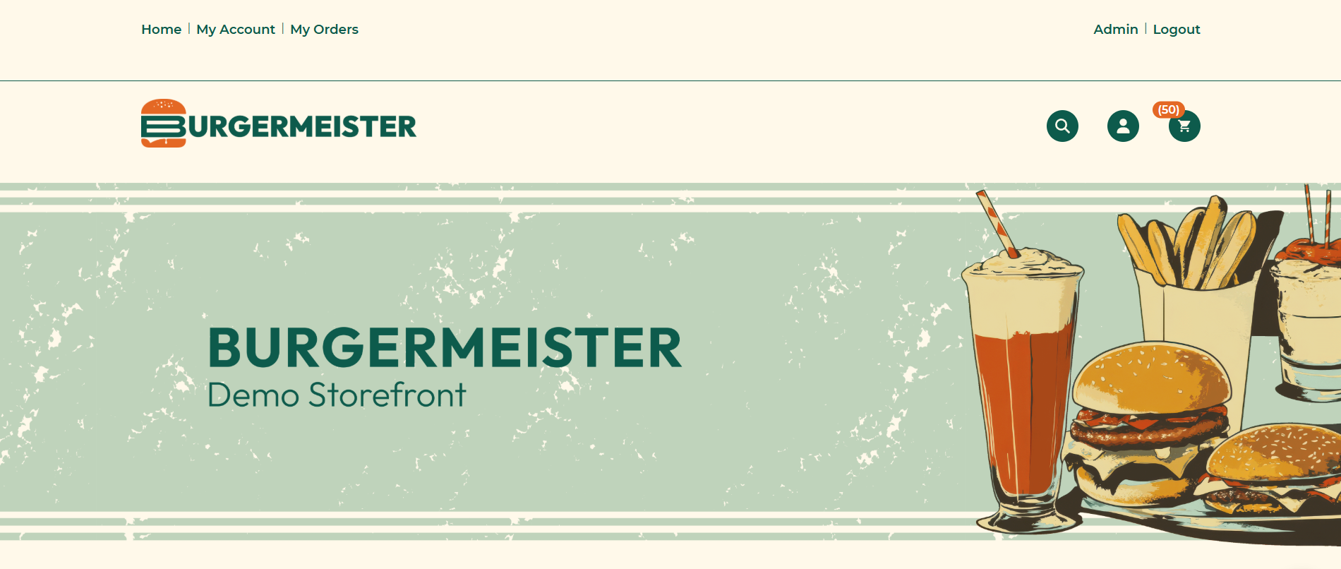 Burgermeister demo storefront homepage hero banner
