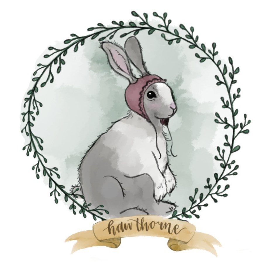 Rabbit portrait illustration created in Krita